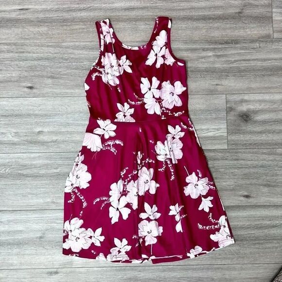 Huhot Women's Red And Pink Sleeveless V-Neck Flared Sundress Size XL NWOT - Picture 5 of 5